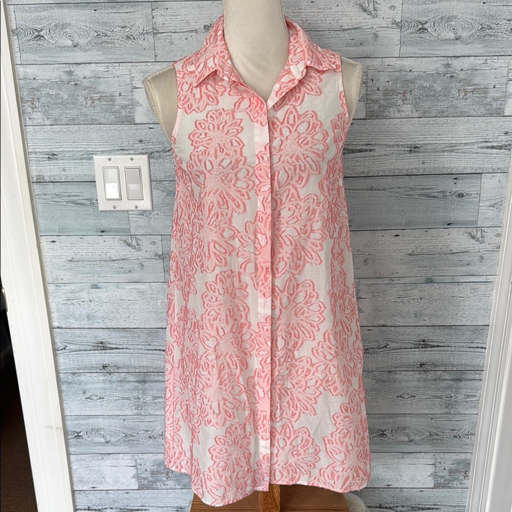ANTHROPOLOGIE HUTCH PINK BUTTON DOWN COLLARED DRESS